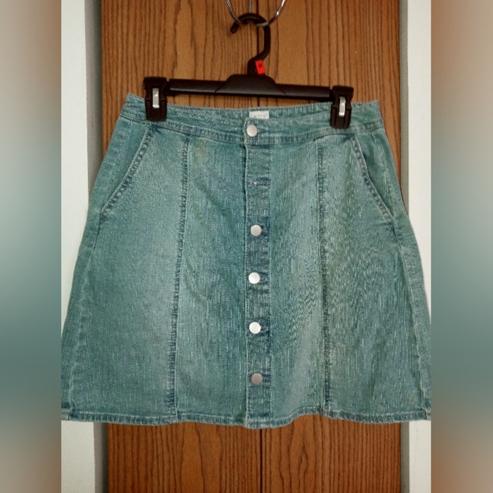 Denim Button Skirt